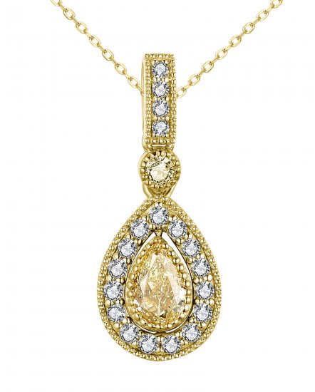 MULTI TONE PEAR DIAMOND PENDANT (TP2637)